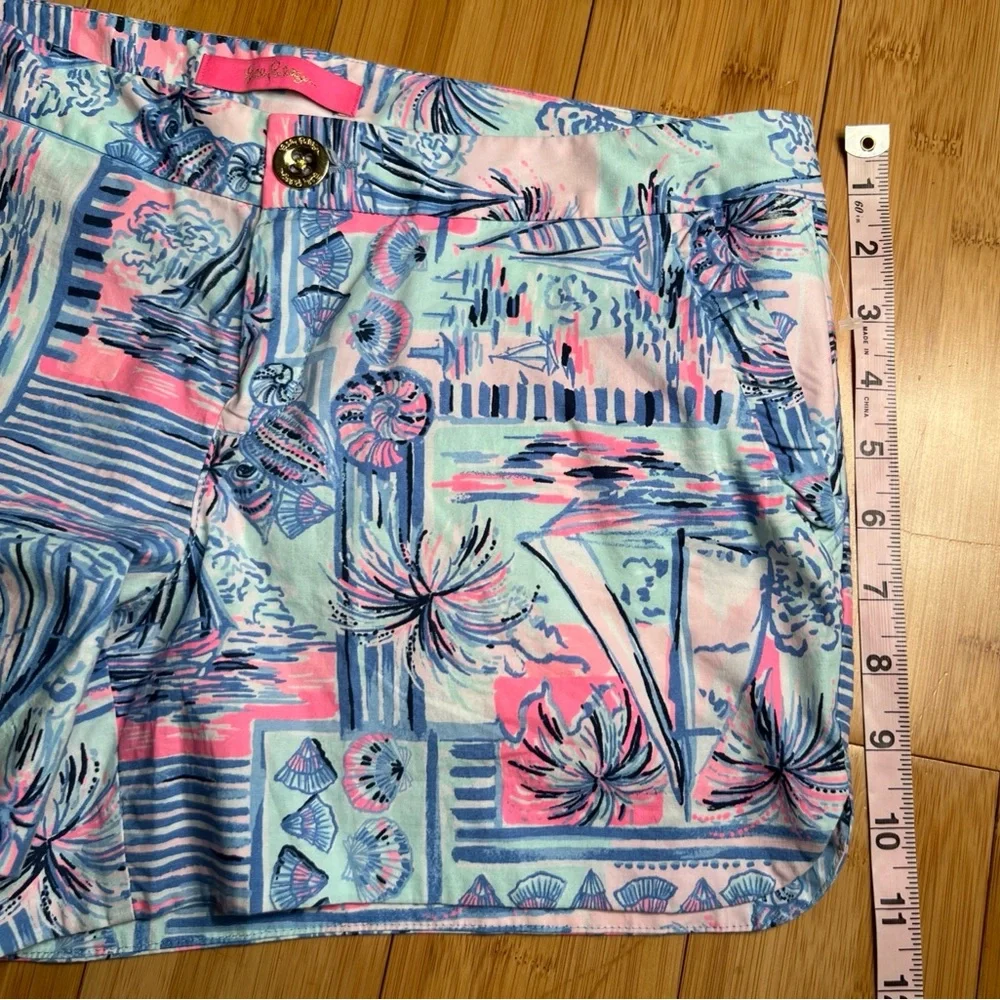 Lilly Pulitzer Adie Ruffle Pocket Stretch,Whisper Blue,Yeah Buoy Coastal|size:4 - Picture 11 of 16